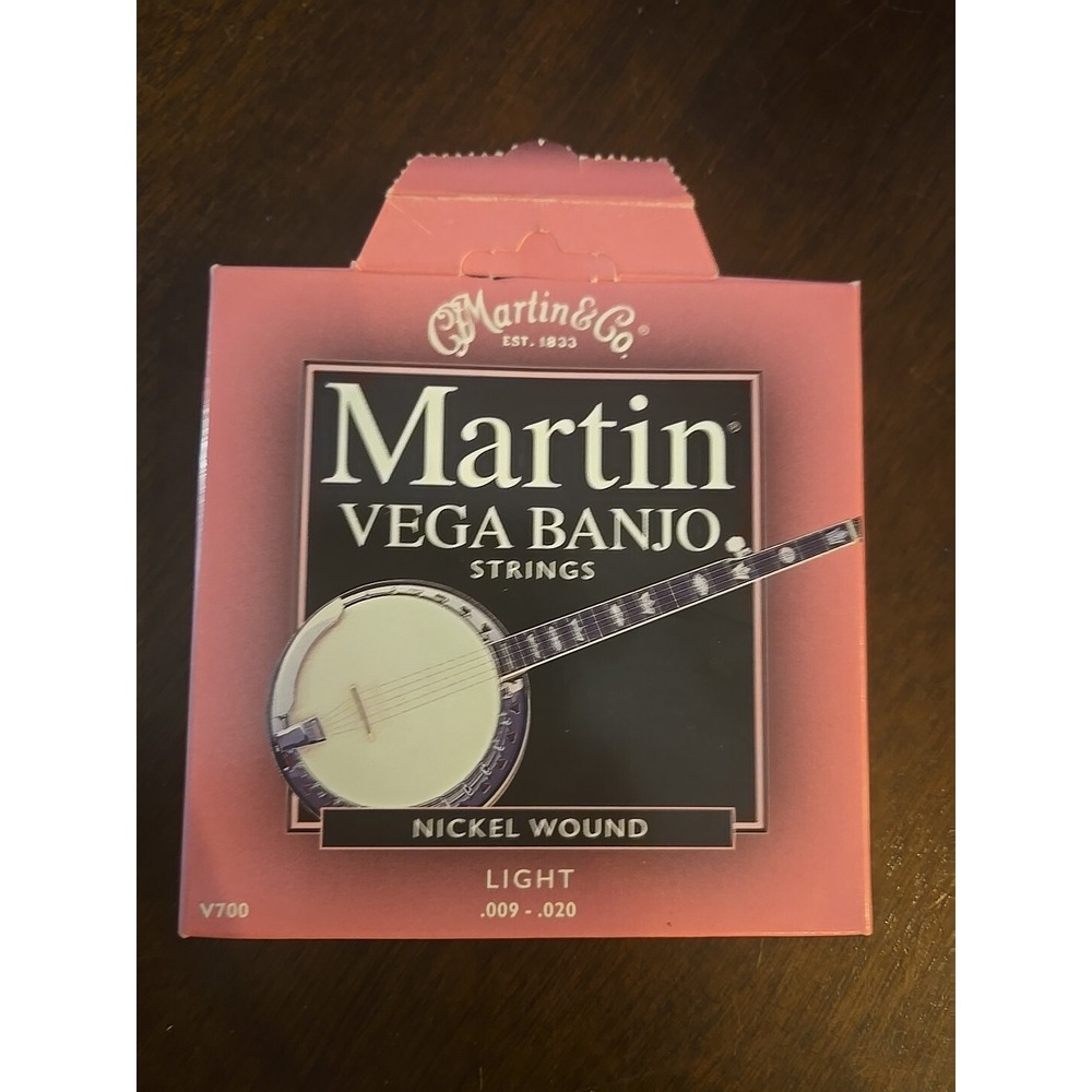 Martin Vega Banjo Guitar Strings Nickel Wound Light .009-.020 V700‎